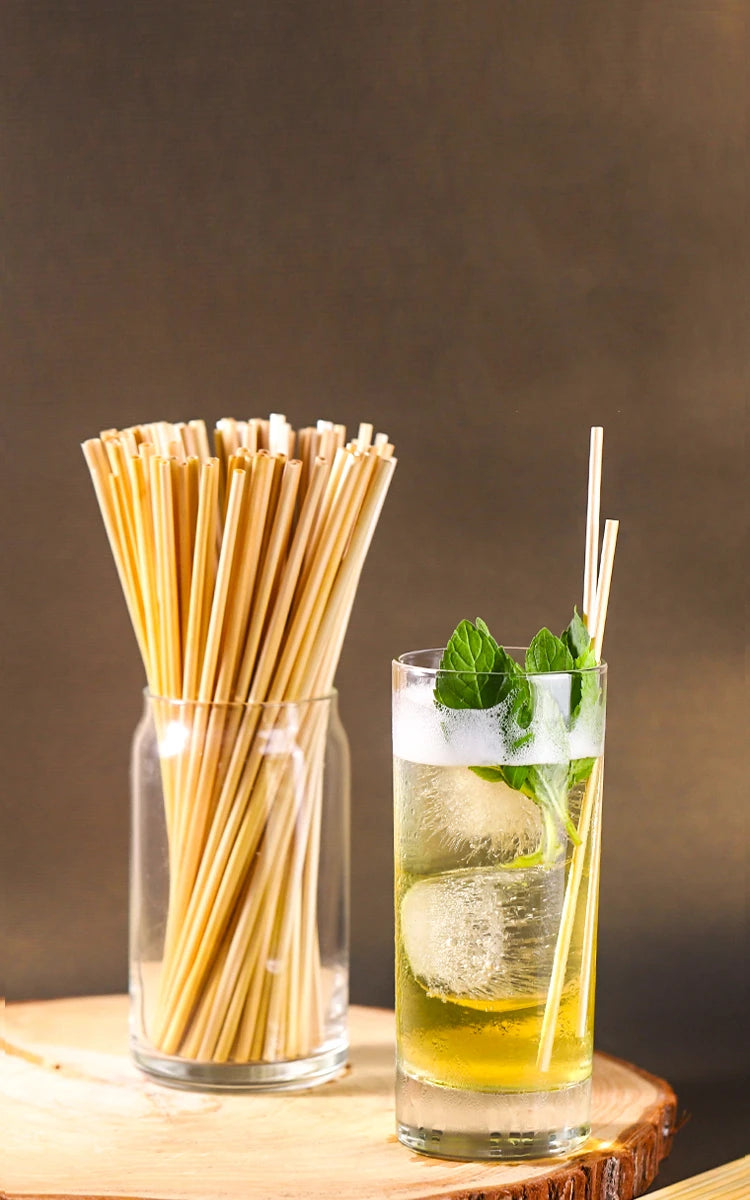 1000pcs 20cm 100% Natural Wheat Straw Environment Friendly Degradable Straw Creative Disposable Cold Coffee Juice Small Straws