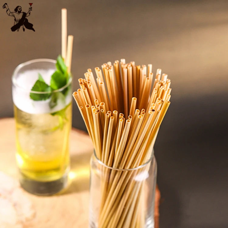 1000pcs 20cm 100% Natural Wheat Straw Environment Friendly Degradable Straw Creative Disposable Cold Coffee Juice Small Straws
